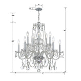 Crystorama Traditional Crystal 12 Light Clear Italian Crystal Polished Chrome Chandelier
