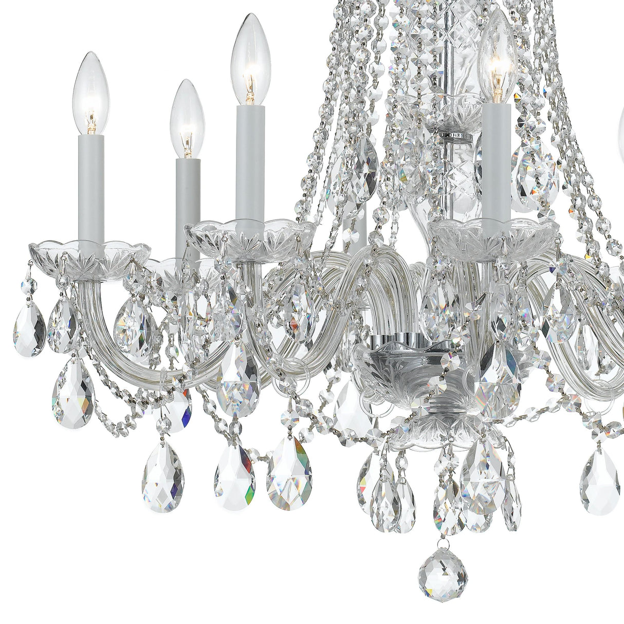 Crystorama Traditional Crystal 8 Light Swarovski Strass Crystal Polished Chrome Chandelier