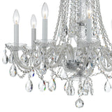 Crystorama Traditional Crystal 8 Light Swarovski Strass Crystal Polished Chrome Chandelier