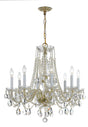 Crystorama Traditional Crystal 8 Light Hand Cut Crystal Polished Brass Chandelier