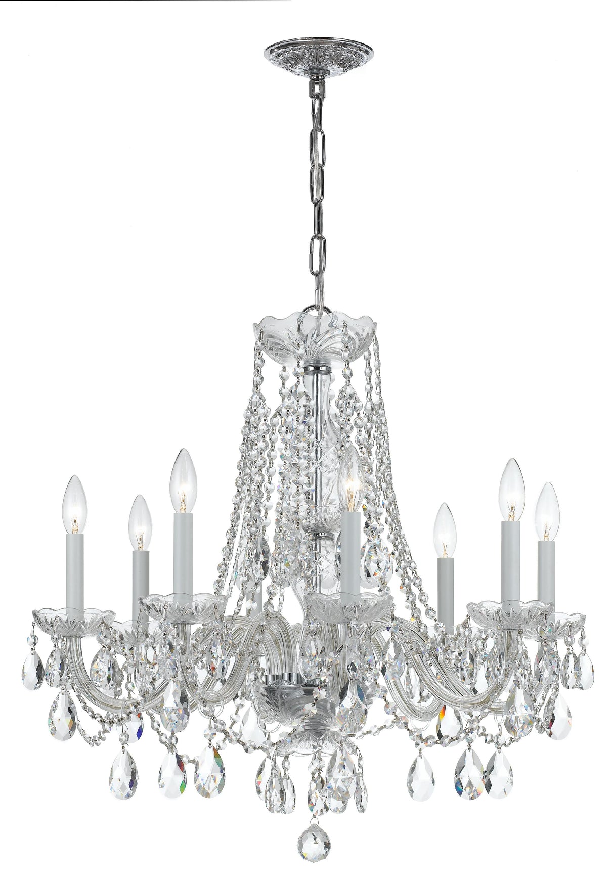 Crystorama Traditional Crystal 8 Light Spectra Crystal Polished Chrome Chandelier