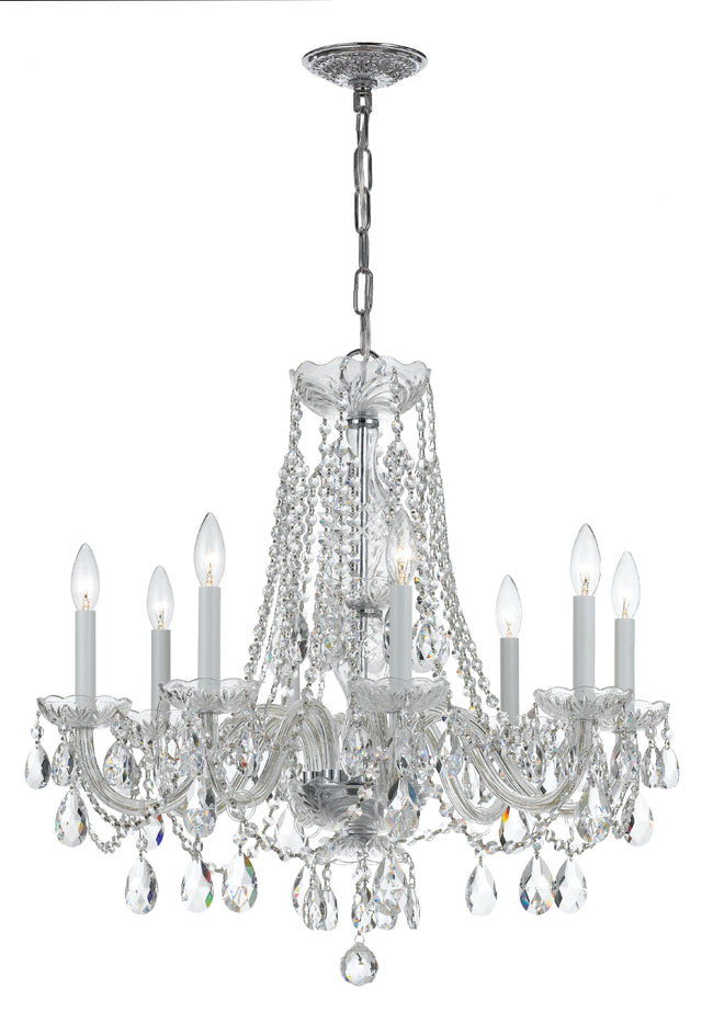 Crystorama Traditional Crystal 8 Light Spectra Crystal Polished Chrome Chandelier