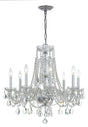 Crystorama Traditional Crystal 8 Light Hand Cut Crystal Polished Chrome Chandelier
