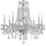 Crystorama Traditional Crystal 8 Light Hand Cut Crystal Polished Chrome Chandelier