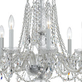 Crystorama Traditional Crystal 8 Light Hand Cut Crystal Polished Chrome Chandelier