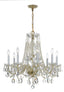 Crystorama Traditional Crystal 8 Light Swarovski Strass Crystal Polished Brass Chandelier