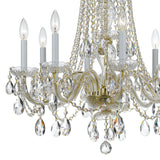 Crystorama Traditional Crystal 8 Light Swarovski Strass Crystal Polished Brass Chandelier