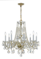 Crystorama Traditional Crystal 8 Light Spectra Crystal Polished Brass Chandelier