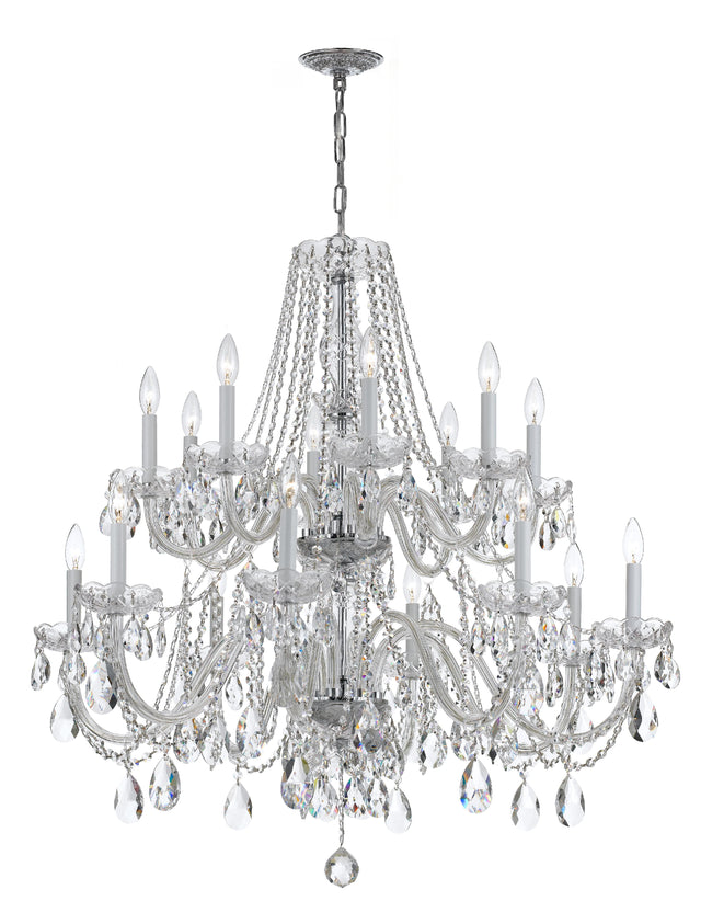 Crystorama Traditional Crystal 16 Light Hand Cut Crystal Polished Chrome Chandelier