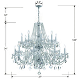Crystorama Traditional Crystal 16 Light Hand Cut Crystal Polished Chrome Chandelier