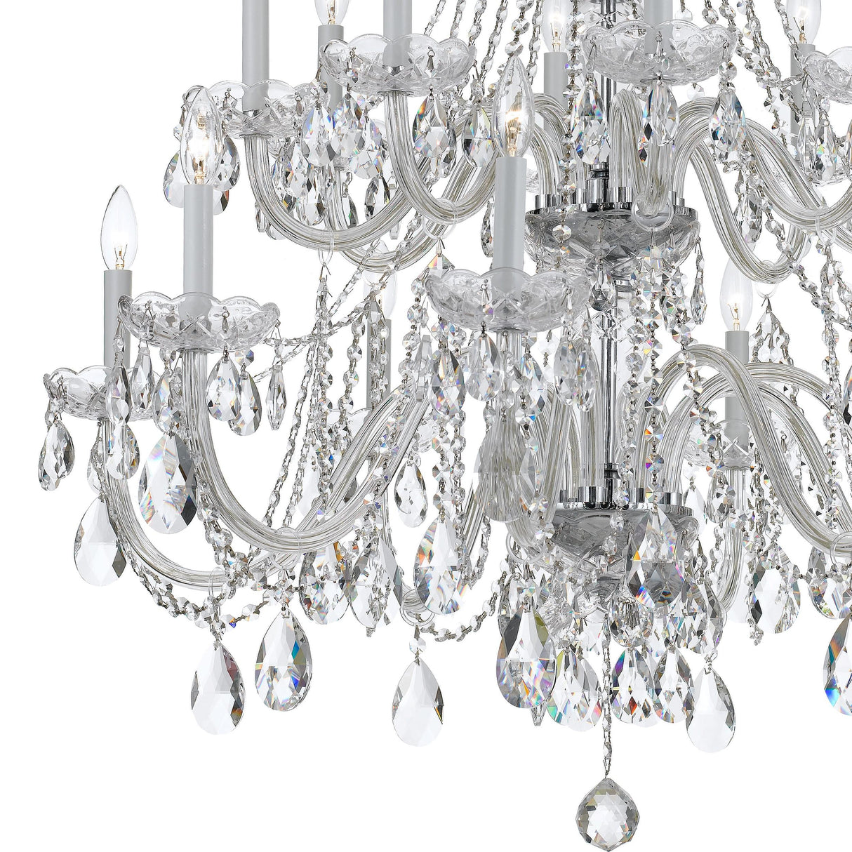 Crystorama Traditional Crystal 16 Light Hand Cut Crystal Polished Chrome Chandelier