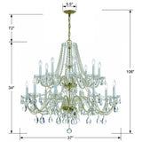 Crystorama Traditional Crystal 16 Light Hand Cut Crystal Polished Brass Chandelier