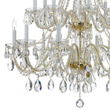 Crystorama Traditional Crystal 16 Light Swarovski Strass Crystal Polished Brass Chandelier