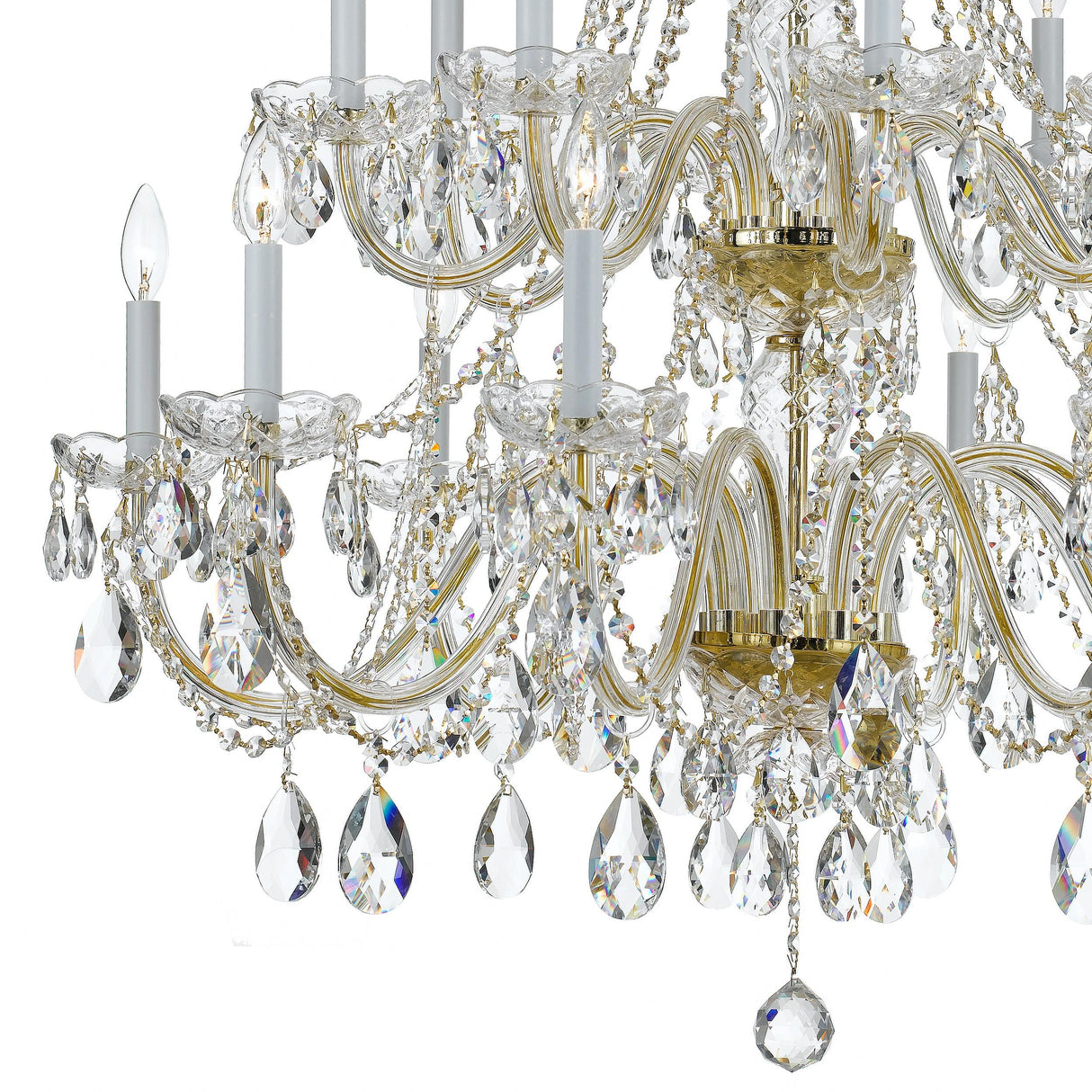 Crystorama Traditional Crystal 16 Light Spectra Crystal Polished Brass Chandelier