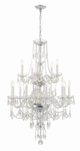Crystorama Traditional Crystal 15 Light Hand Cut Crystal Polished Chrome Chandelier