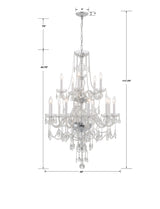Crystorama Traditional Crystal 15 Light Hand Cut Crystal Polished Chrome Chandelier