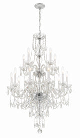 Crystorama Traditional Crystal 15 Light Hand Cut Crystal Polished Chrome Chandelier