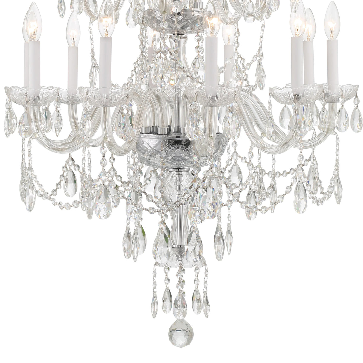 Crystorama Traditional Crystal 15 Light Hand Cut Crystal Polished Chrome Chandelier