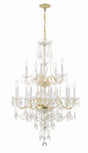 Crystorama Traditional Crystal 15 Light Hand Cut Crystal Polished Brass Chandelier