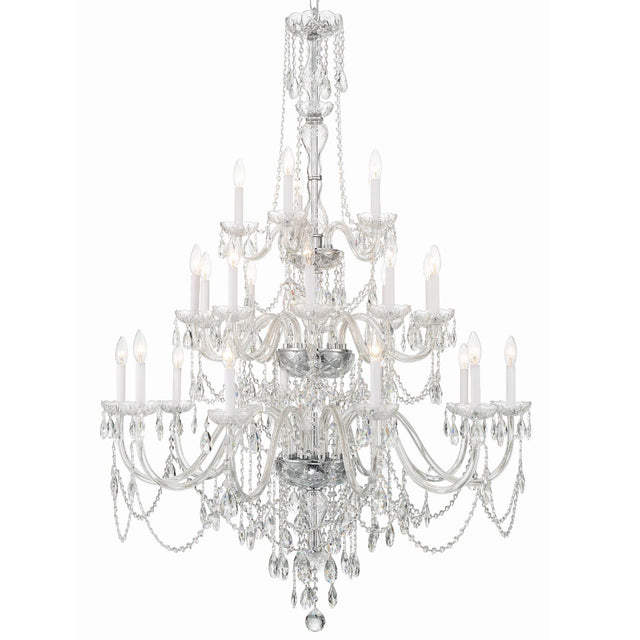 Crystorama Traditional Crystal 25 Light Hand Cut Crystal Polished Chrome Chandelier