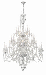 Crystorama Traditional Crystal 25 Light Hand Cut Crystal Polished Chrome Chandelier