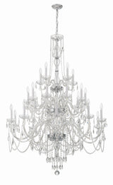 Crystorama Traditional Crystal 25 Light Hand Cut Crystal Polished Chrome Chandelier