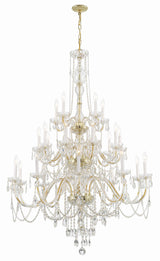 Crystorama Traditional Crystal 25 Light Hand Cut Crystal Polished Brass Chandelier