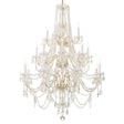 Crystorama Traditional Crystal 20 Light Hand Cut Crystal Polished Brass Chandelier