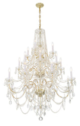Crystorama Traditional Crystal 20 Light Hand Cut Crystal Polished Brass Chandelier