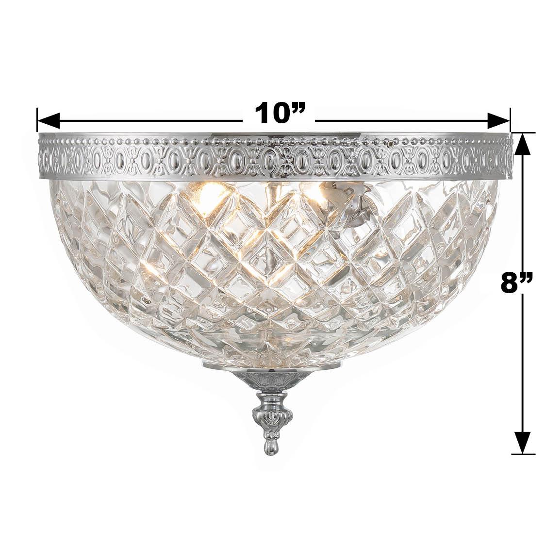 Crystorama Crystorama 2 Light Polished Chrome Crystal Flush Mount