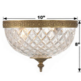 Crystorama Crystorama 2 Light Olde Brass Crystal Flush Mount