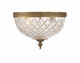 Crystorama Crystorama 2 Light Olde Brass Crystal Flush Mount