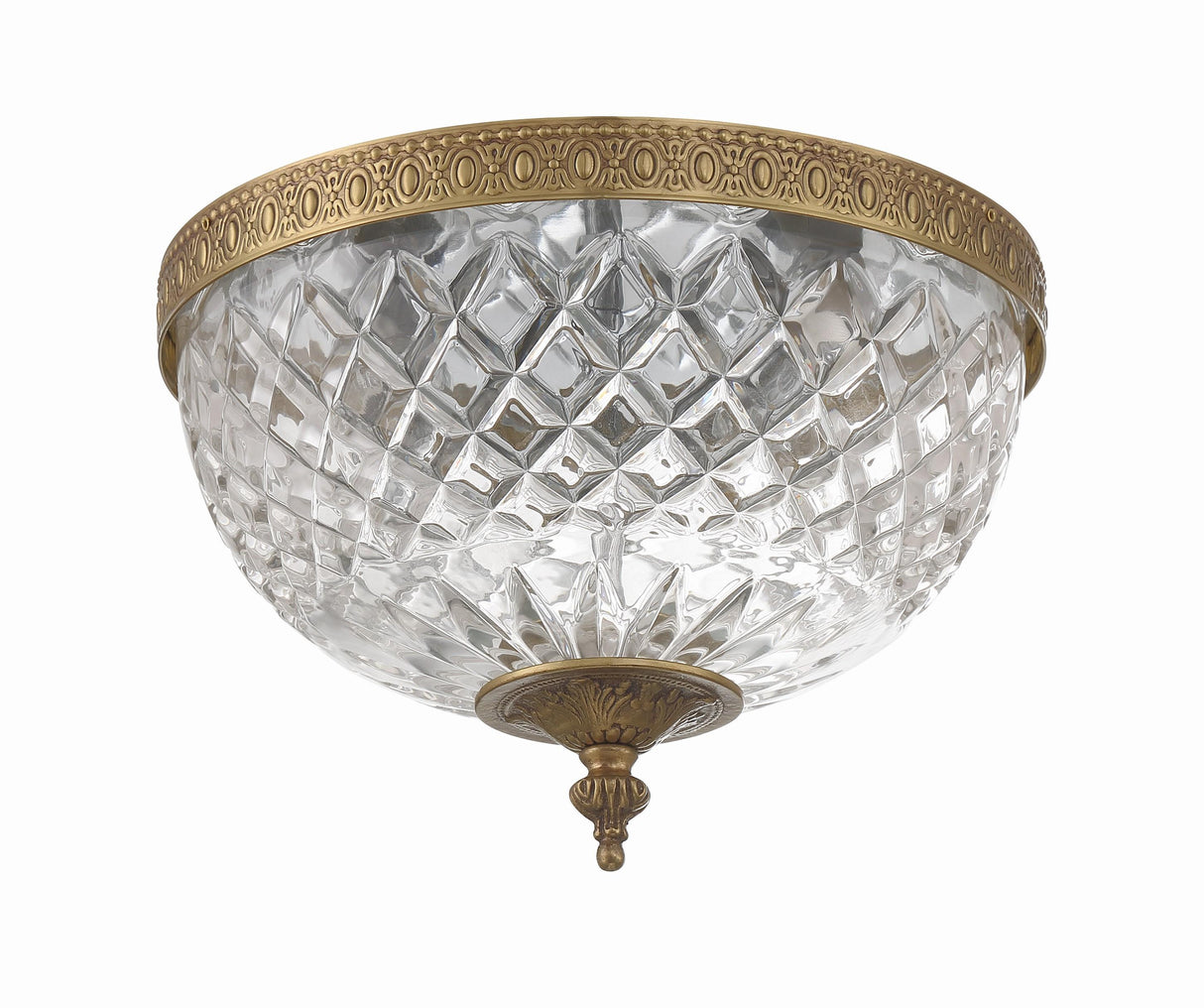 Crystorama Crystorama 2 Light Olde Brass Crystal Flush Mount