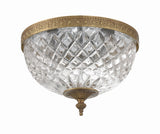 Crystorama Crystorama 2 Light Olde Brass Crystal Flush Mount