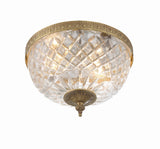 Crystorama Crystorama 2 Light Olde Brass Crystal Flush Mount
