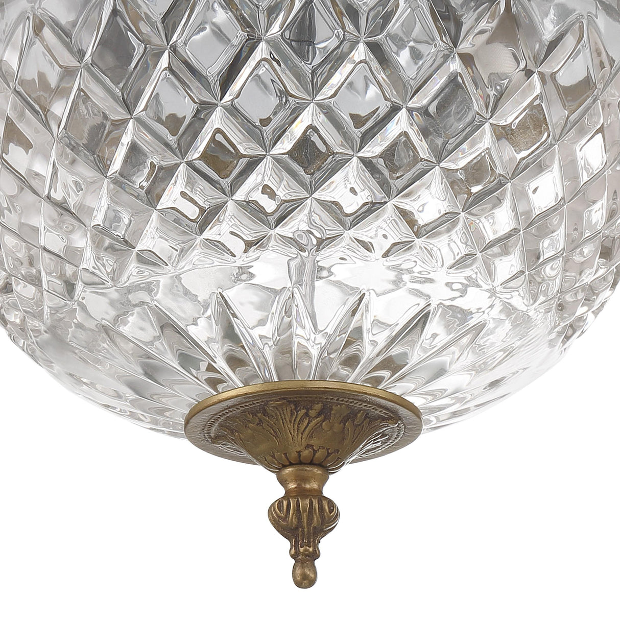 Crystorama Crystorama 2 Light Olde Brass Crystal Flush Mount
