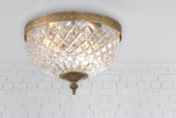 Crystorama Crystorama 2 Light Olde Brass Crystal Flush Mount
