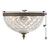 Crystorama Crystorama 3 Light English Bronze Crystal Flush Mount