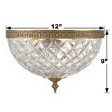 Crystorama Crystorama 3 Light Olde Brass Crystal Flush Mount