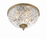 Crystorama Crystorama 3 Light Olde Brass Crystal Flush Mount