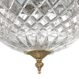 Crystorama Crystorama 3 Light Olde Brass Crystal Flush Mount