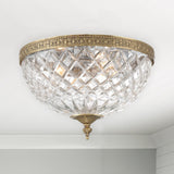 Crystorama Crystorama 3 Light Olde Brass Crystal Flush Mount