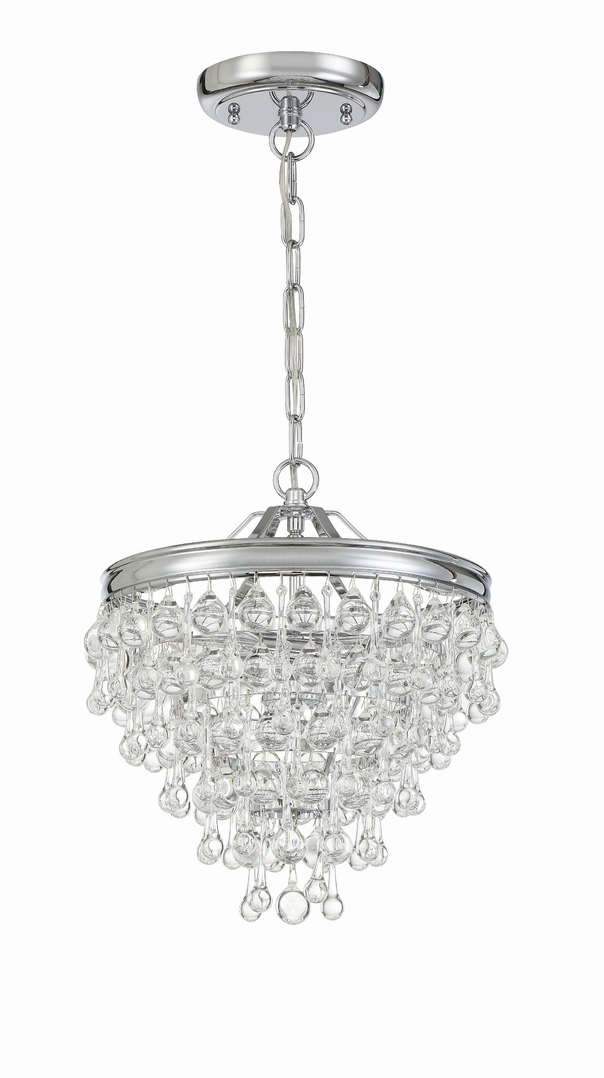 Crystorama Calypso 3 Light Crystal Teardrop Polished Chrome Pendant
