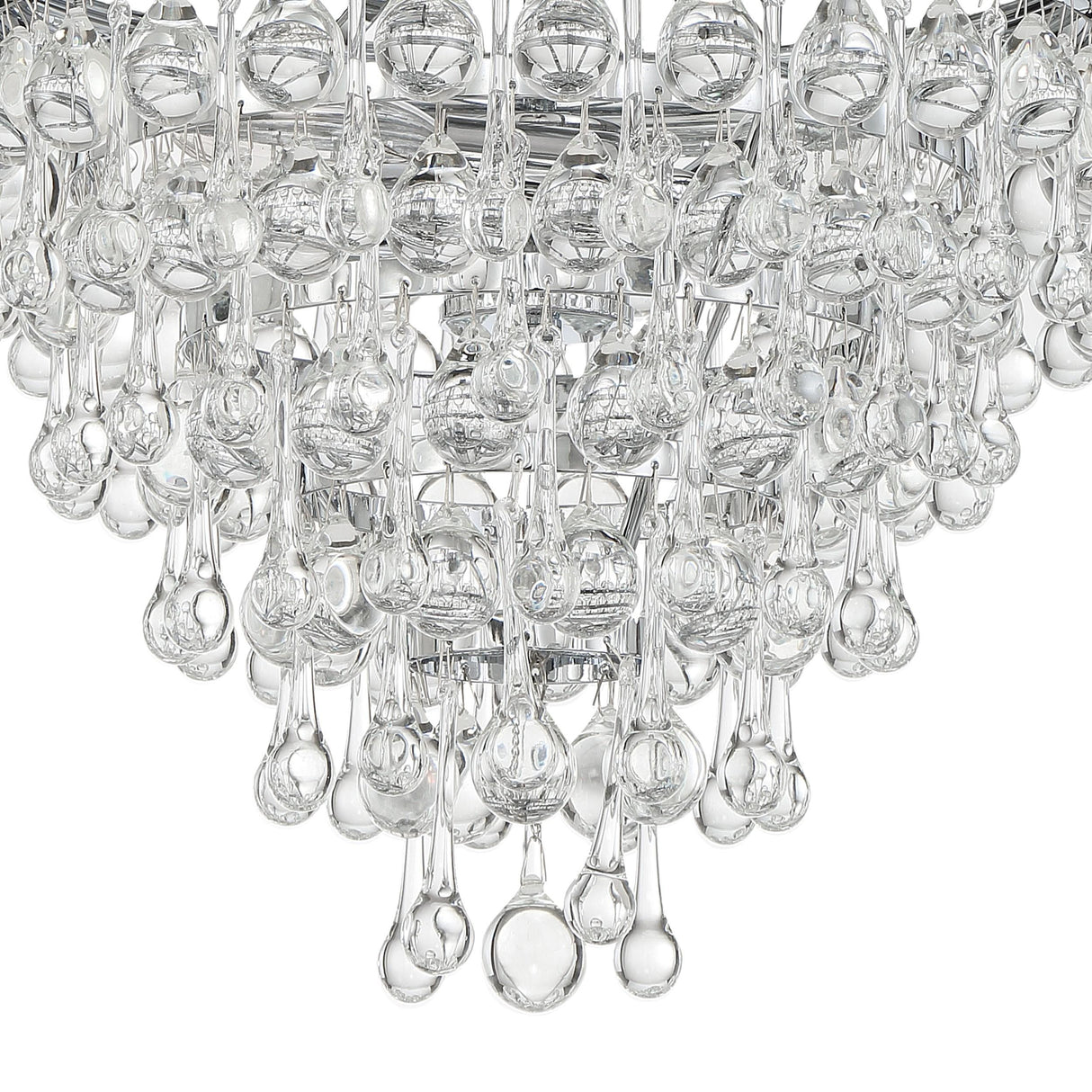 Crystorama Calypso 3 Light Crystal Teardrop Polished Chrome Pendant