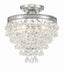 Crystorama Calypso 3 Light Crystal Teardrop Polished Chrome Semi Flush Mount