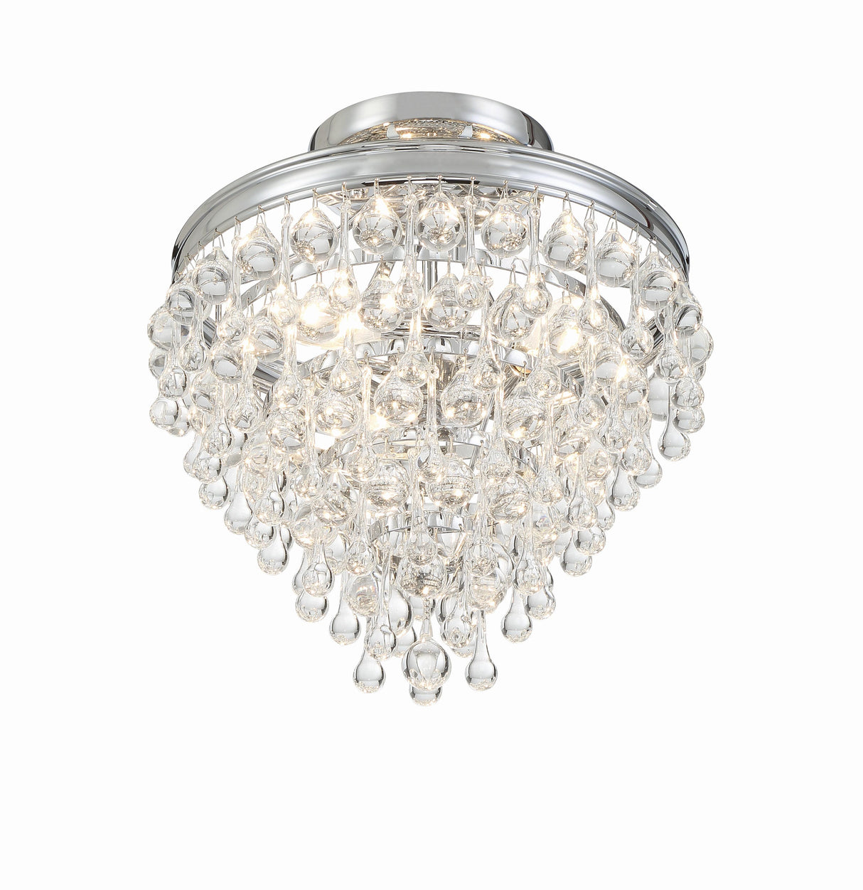 Crystorama Calypso 3 Light Crystal Teardrop Polished Chrome Semi Flush Mount