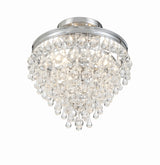 Crystorama Calypso 3 Light Crystal Teardrop Polished Chrome Semi Flush Mount