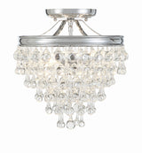 Crystorama Calypso 3 Light Crystal Teardrop Polished Chrome Semi Flush Mount