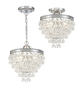 Crystorama Calypso 3 Light Crystal Teardrop Polished Chrome Semi Flush Mount