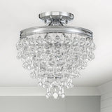 Crystorama Calypso 3 Light Crystal Teardrop Polished Chrome Semi Flush Mount